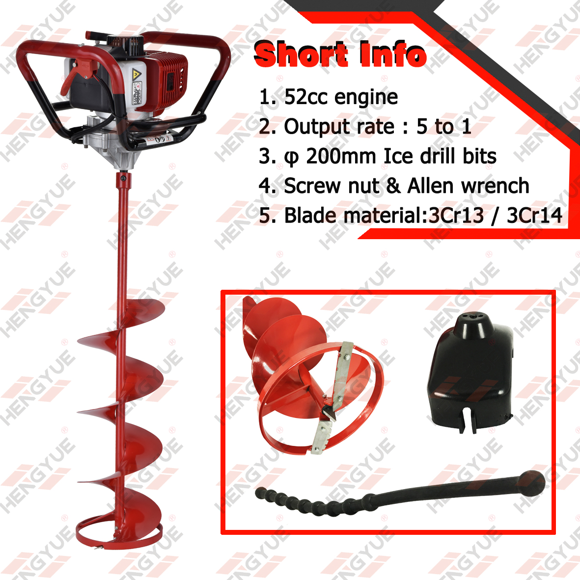HY-ID550-2003 1 man Operated 2 Stroke Ice Auger Machine 