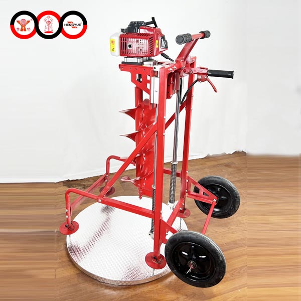 Powered by HONDA GX50 Earth auger machine with wheel and shelf