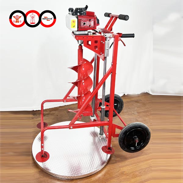 150 CC 4 Stroke engine power Earth auger machine with wheel and shelf