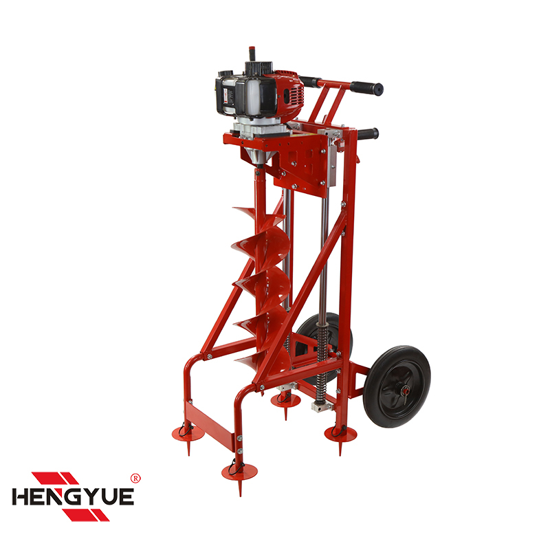 52 CC Earth auger machine with wheel and shelf Buy heavy duty Earth
