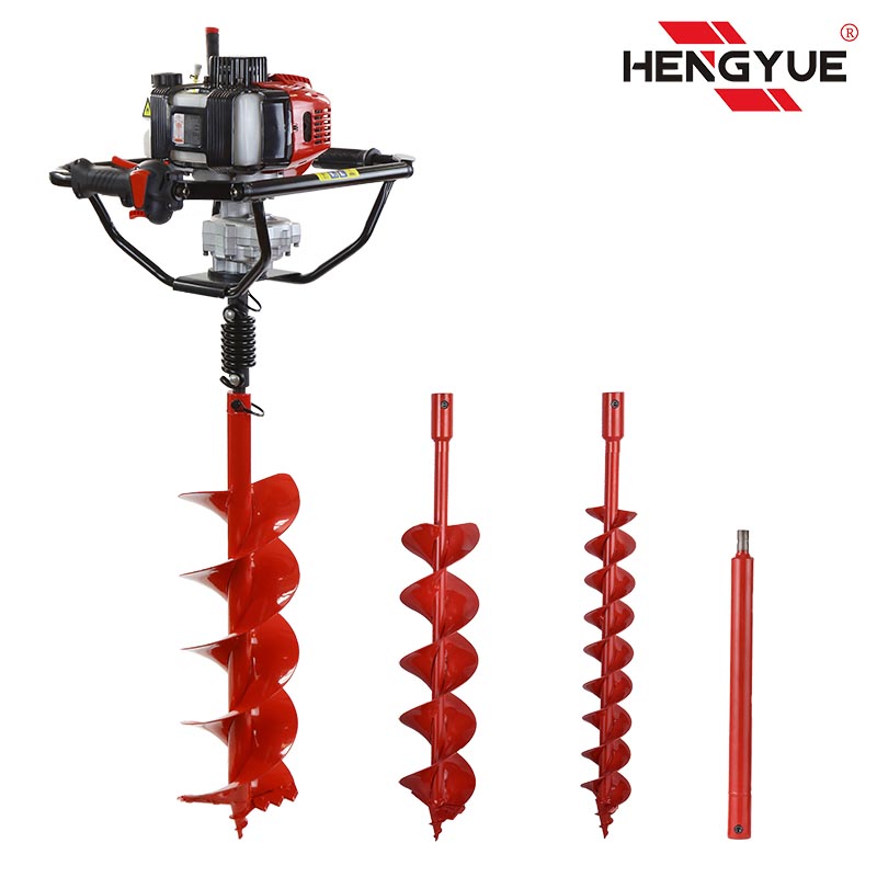 52cc 2 Stroke Engine Powered hand push Earth Auger with 4 inch 6 inch 8