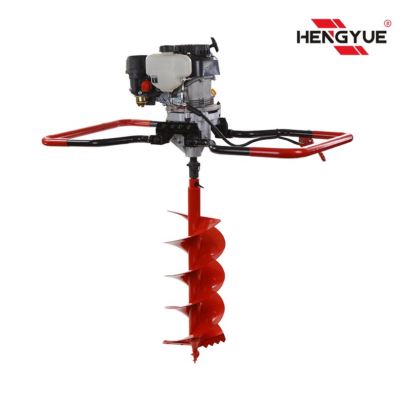 4 stroke engine power 2 man operate model earth auger with foldable handle